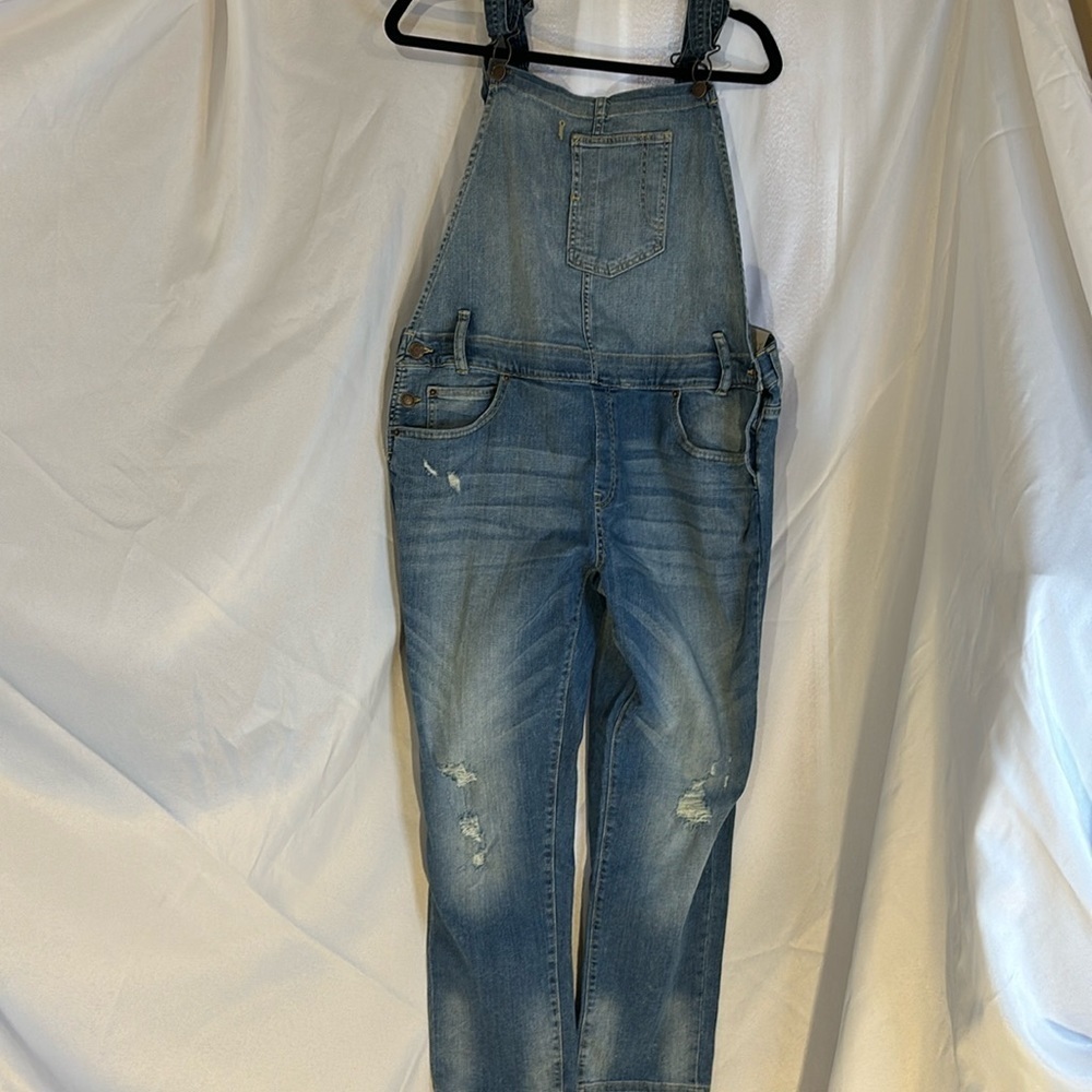 ❤️ Bass Denim Bib Overall Farmer Utility Workwear Size 14 Dusty Vintage